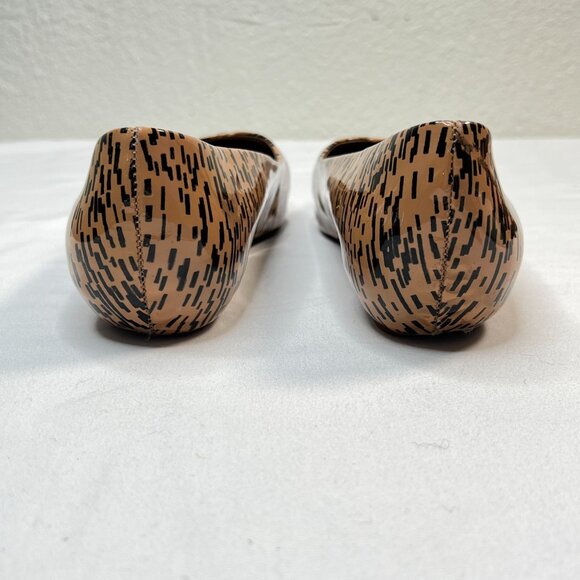 Loeffler Randall Patent Leather Printed Flats Tan Black Pointed Toe Size 8.5 - Picture 9 of 16